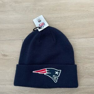 Authentic NFL New England Patriots Basic Knit Navy Raised Ruffed Beanie Hat NWT